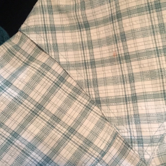 Womens Rugged Exposure vented long sleeve button down top large green and white - Picture 12 of 12